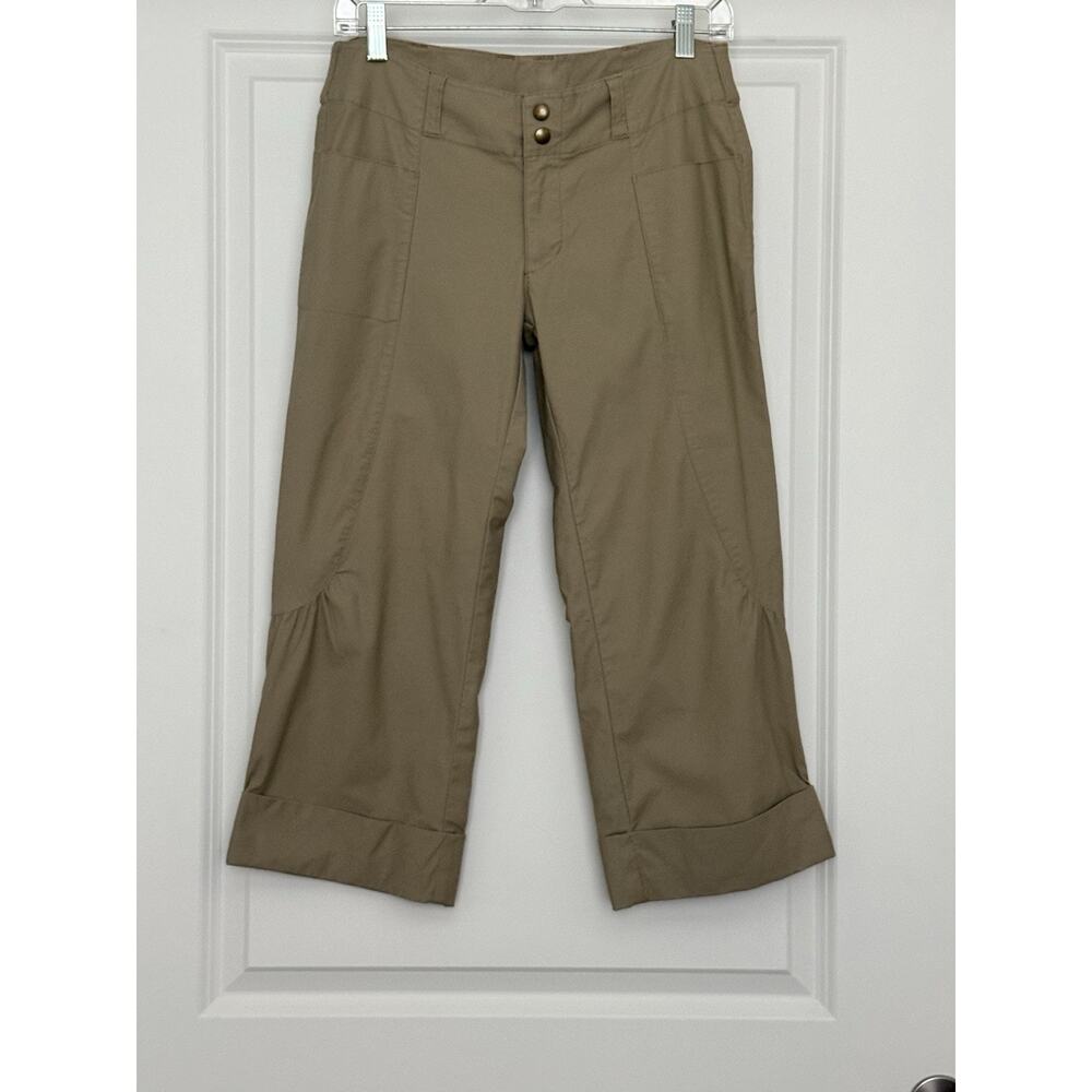 Kuhl Woman's Beige‎ Durakuhl Stretch Capri Pants Cuffed Quick Dry Outdoor Hiking